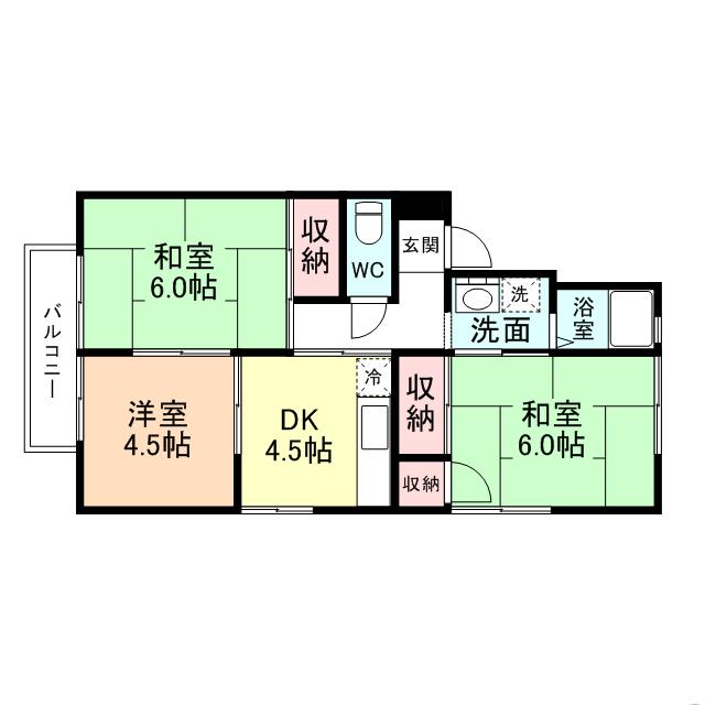 アメニティー中川(3K/2階)の間取り写真