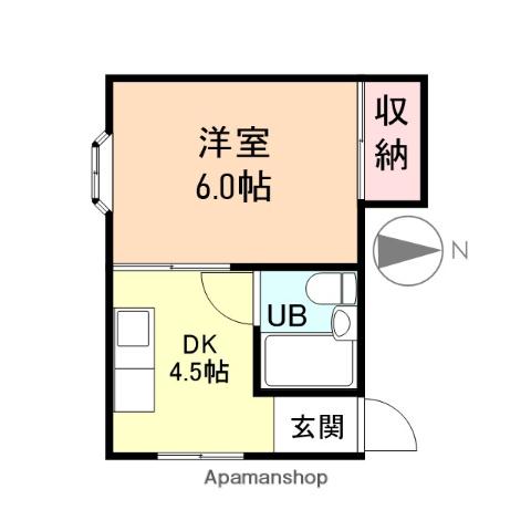メゾン奥田本町(1K/1階)の間取り写真