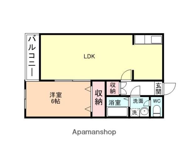 ティファニー2(1LDK/1階)の間取り写真