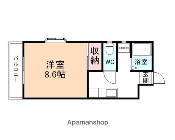 ブリックハウス(1DK/2階)の間取り写真