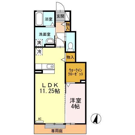 ジュネス藤木(1LDK/1階)の間取り写真