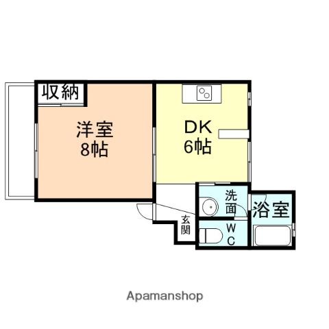 ク・レイン千代田(1DK/2階)の間取り写真
