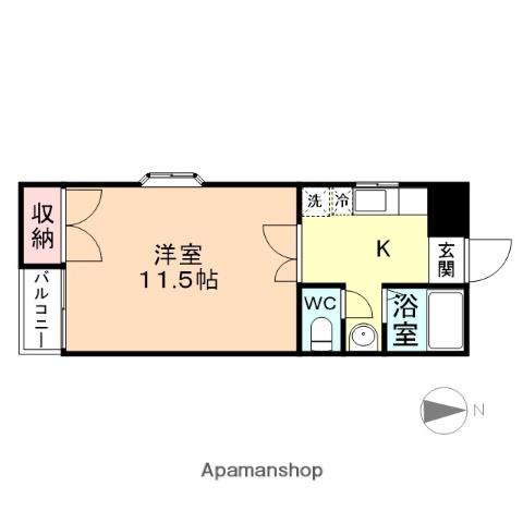 ガーデン(1K/2階)の間取り写真