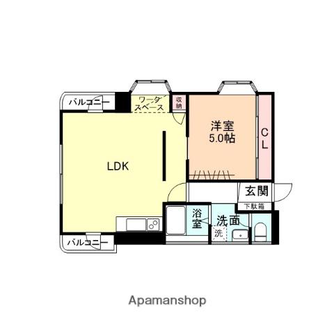 エスポワール神通(1LDK/7階)の間取り写真