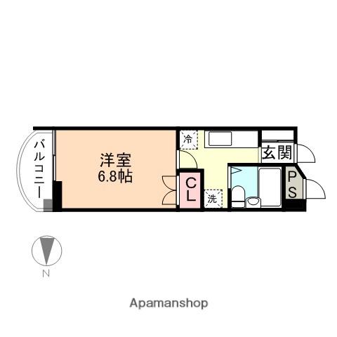 エスポワール神通(1K/9階)の間取り写真