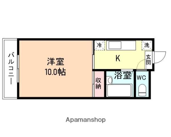 PLAZA寺町Ⅱ番館(1K/5階)の間取り写真