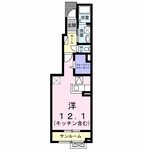 富山地鉄富山市内線 南富山駅前駅 徒歩28分 2階建 築13年(ワンルーム/1階)の間取り写真