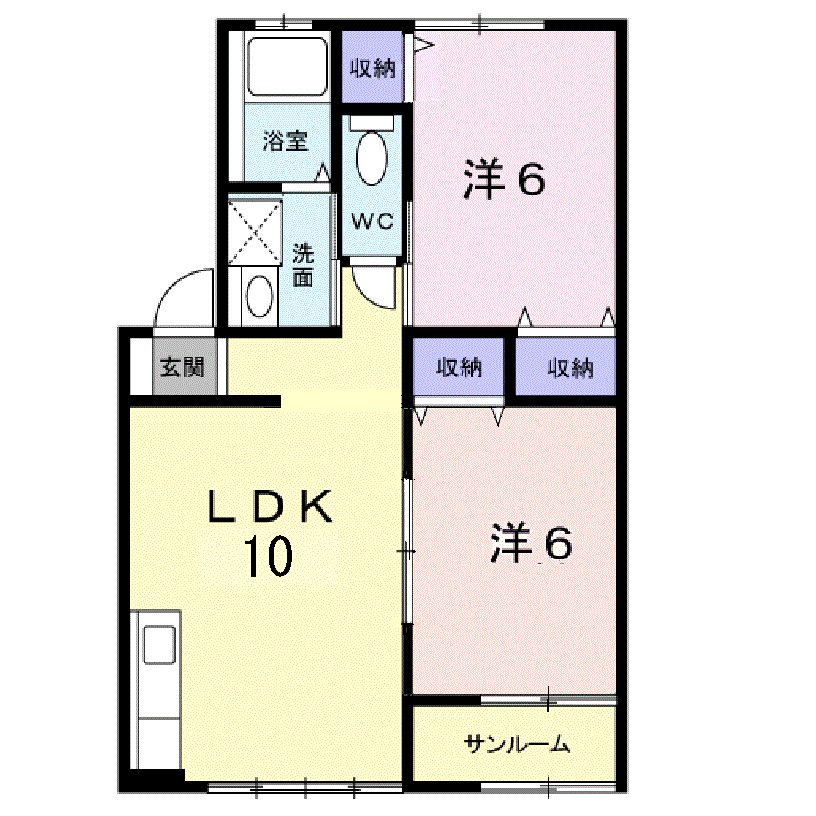 ガーデンヒルズ(2LDK/2階)の間取り写真