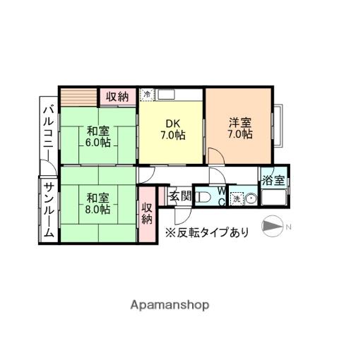コーポアサノ(3DK/1階)の間取り写真