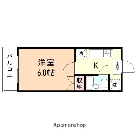 リバーサイドさくら(1K/2階)の間取り写真