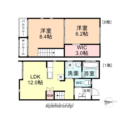 ＰＬＡＩＳＩＲ西田地方Ａ(2LDK)の間取り写真