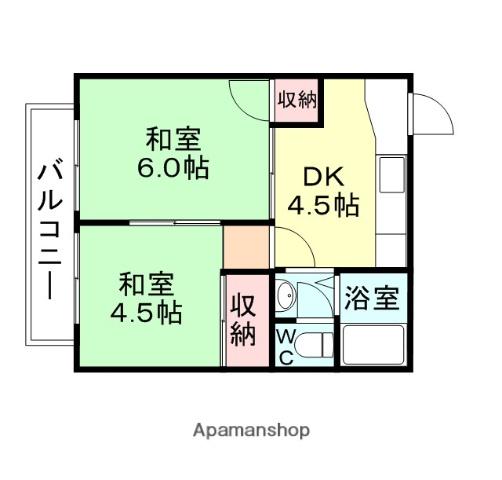 サンシャイン大沢野(2K/2階)の間取り写真