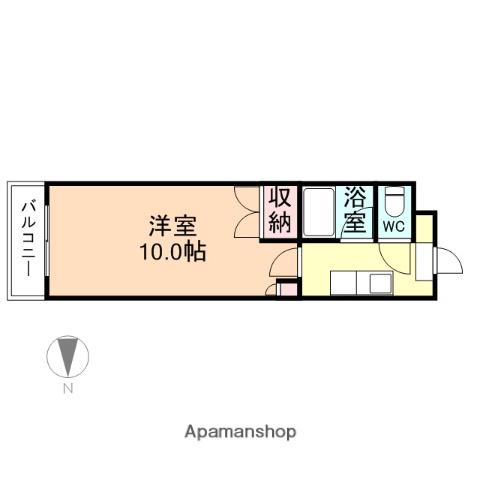 スカイハイム東中野(1K/3階)の間取り写真