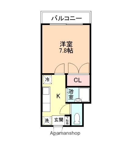 アルプスハイツ(1K/1階)の間取り写真