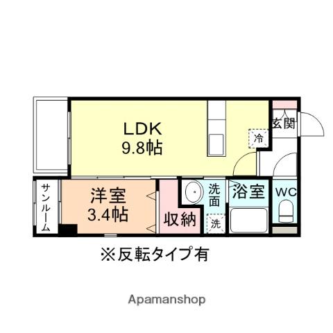 I-VITA SHIMOAKAE NORD(1LDK/1階)の間取り写真