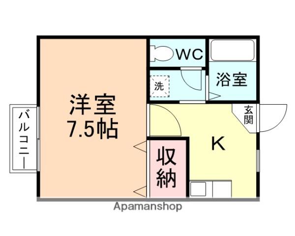 ウインズ寺町(1K/1階)の間取り写真