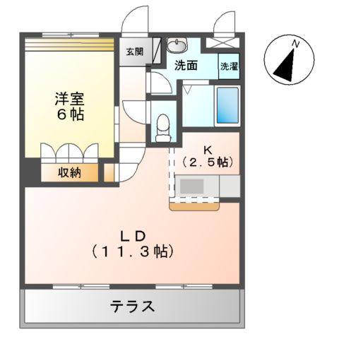 グレイス・ヴィラ(1LDK/1階)の間取り写真