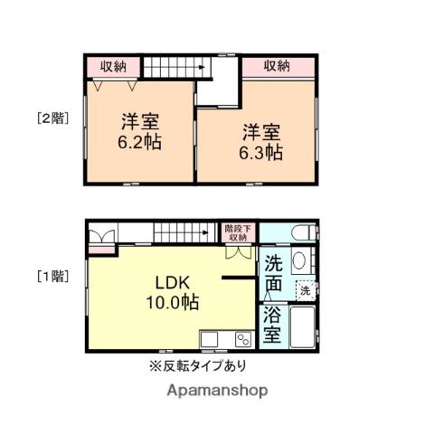 I-CASA栄A棟(2LDK/2階)の間取り写真