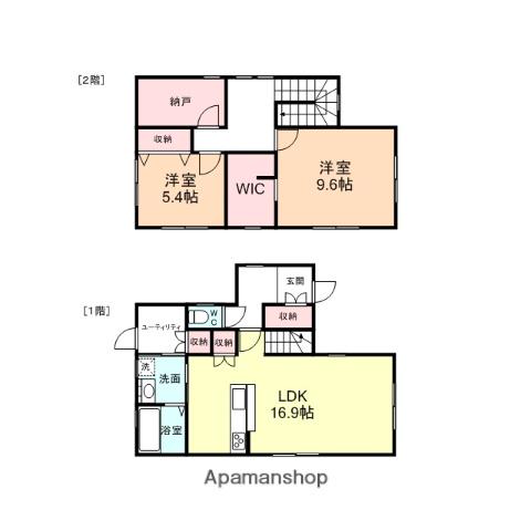 富山県富山市 2階建 築19年(2LDK)の間取り写真