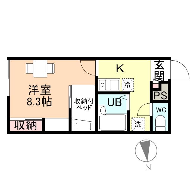 レオパレス富岡(1K/2階)の間取り写真