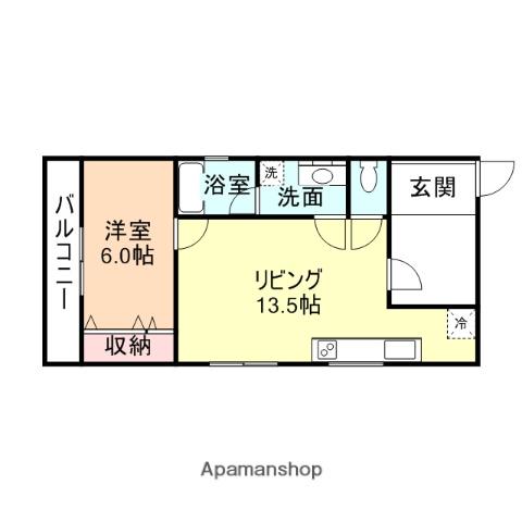 第1KSビル(1LDK/3階)の間取り写真
