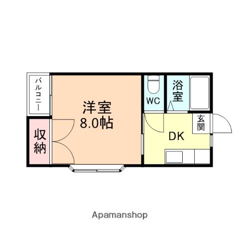 オリーブ(1DK/2階)の間取り写真