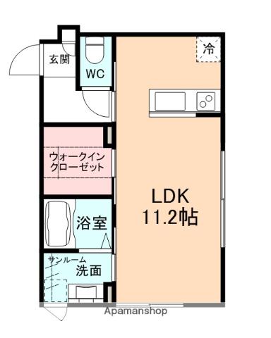 ベル・ファーストⅢ(1K/2階)の間取り写真