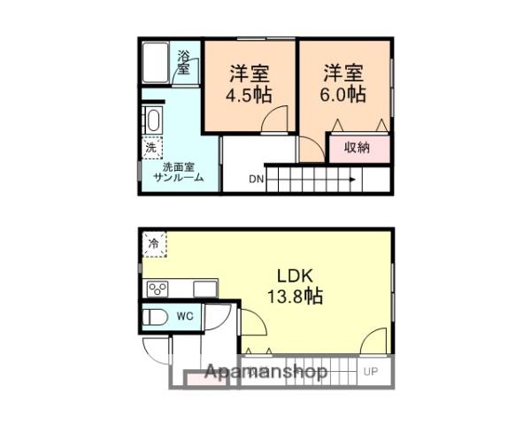 本郷町ＡＰＡＲＴＭＥＮＴ(2LDK)の間取り写真