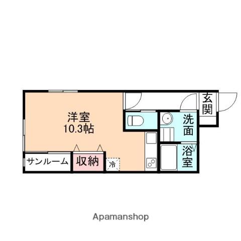 アバンティ中冨居(ワンルーム/1階)の間取り写真
