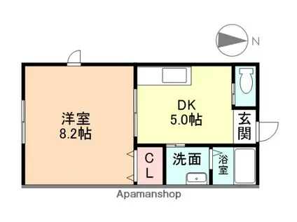アネーロ田中(1DK/1階)の間取り写真