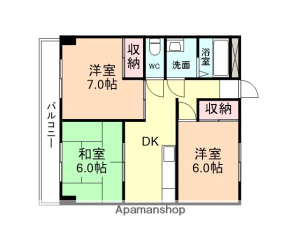 アシスト第2富山マンション(3DK/1階)の間取り写真
