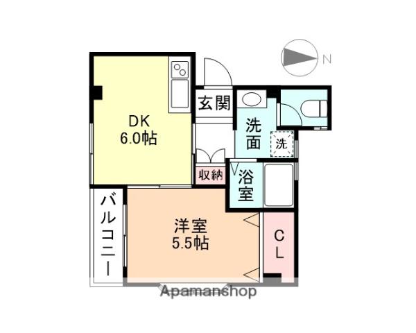 コーポ ダン(1DK/2階)の間取り写真