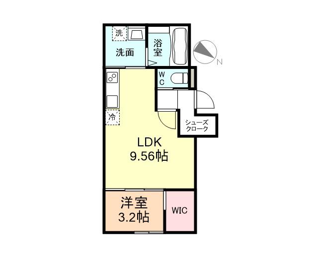 VELSIEGⅢ(1LDK/1階)の間取り写真