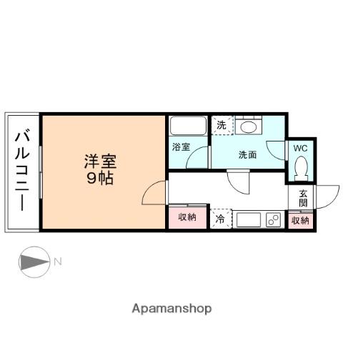 Sコート堀南(1K/2階)の間取り写真
