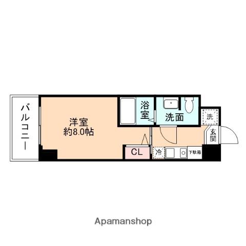 カレッジコート富山大学前(ワンルーム/7階)の間取り写真