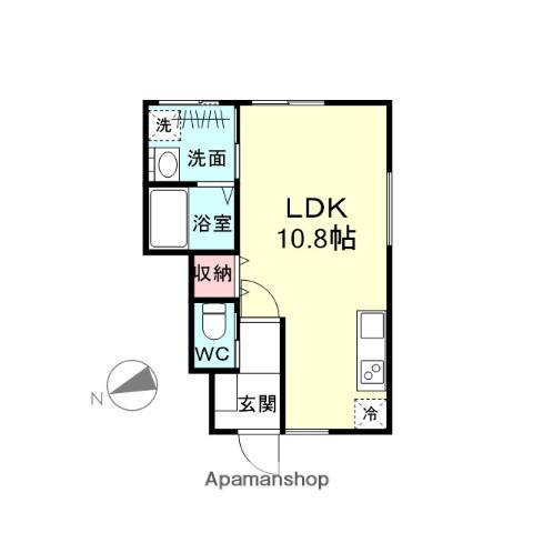 エアスト豊丘(ワンルーム/1階)の間取り写真
