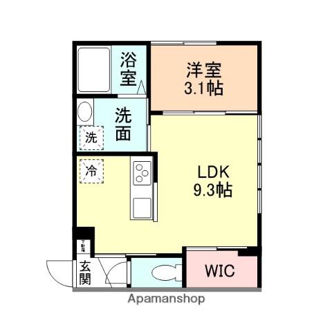 富山地鉄不二越上滝 南富山駅 徒歩22分 2階建 築5年(1LDK/2階)の間取り写真