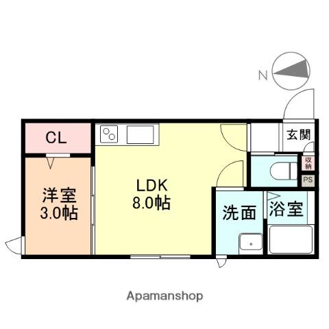 グランスイート芝園(1LDK/2階)の間取り写真
