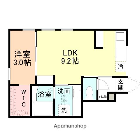 INTEGRAL.ETE(1LDK/1階)の間取り写真