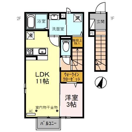 ＴーＣＩＴＹ(1LDK/2階)の間取り写真