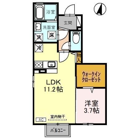 ロミオ・グレース C棟(1LDK/1階)の間取り写真