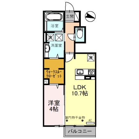 グランスクエア(1LDK/1階)の間取り写真