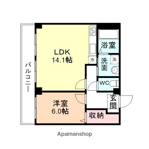 センチュリー山室(1LDK/1階)の間取り写真