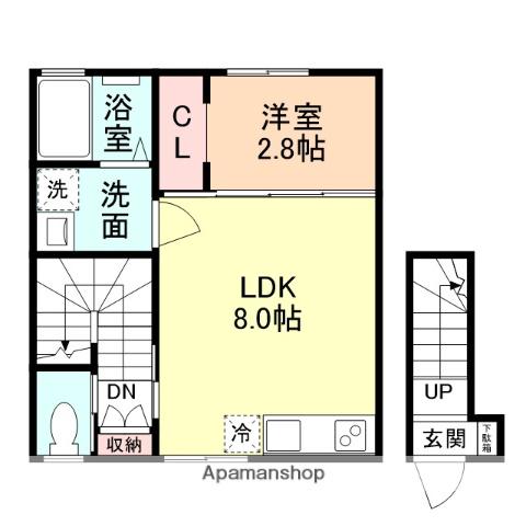 RIMOWA下轡田(1LDK/2階)の間取り写真