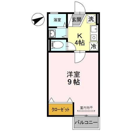 トマトクラブ(1K/1階)の間取り写真