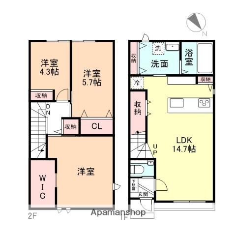 ＧＯＯＤ　ＨＩＬＬＳ　金泉寺Ⅱ(3LDK)の間取り写真