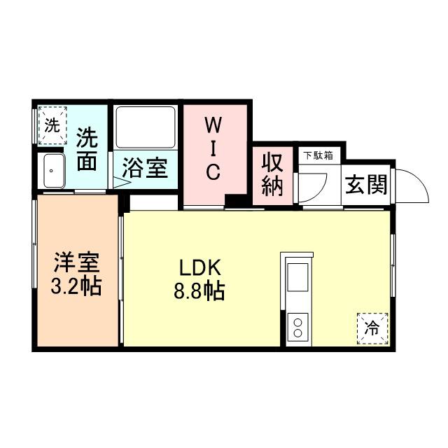 サン・ステージ今泉(1LDK/1階)の間取り写真