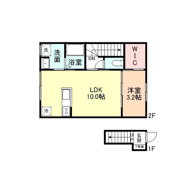 サン・ステージ今泉(1LDK/2階)の間取り写真