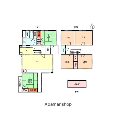 あいの風とやま鉄道 呉羽駅 徒歩8分 2階建 築48年(6LDK)の間取り写真