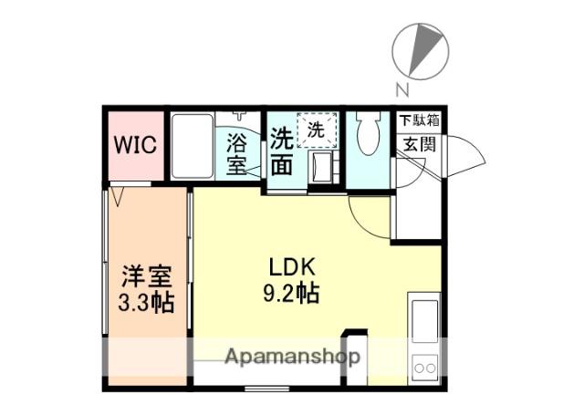 INTEGRAL 中川原(1LDK/2階)の間取り写真